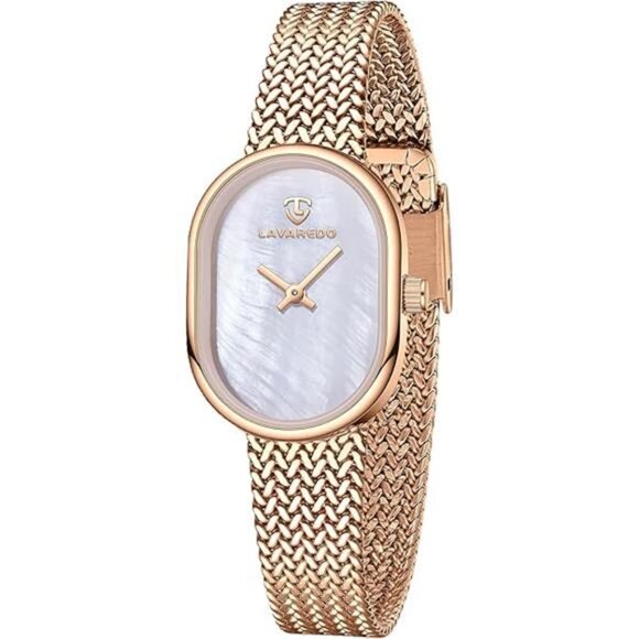Dainty Gold Watch, Mother of Pearl Oval - Picture 7 of 7